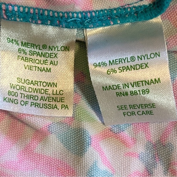 Lilly Pulitzer Karina Pink, Blue & Green Floral Pattern Tunic UPF 50 size XXL - Picture 13 of 14